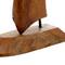Set of 3 Brown Teak Wood Sail Boat Sculpture 20", 17", 13"